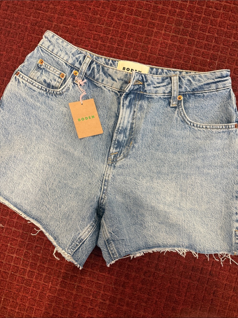 Boden Light Wash Denim Cutoff Shorts